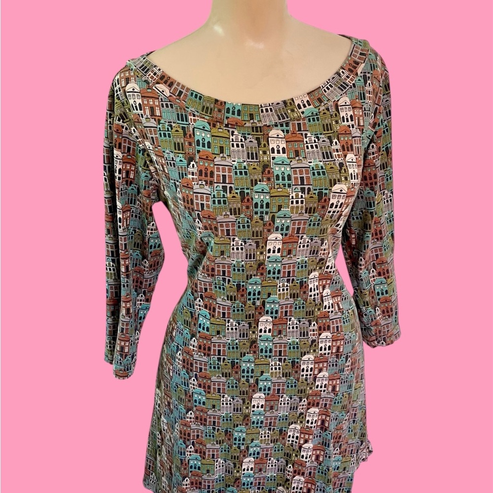Effie's Heart Multicolor Tunic House Building City Print XL